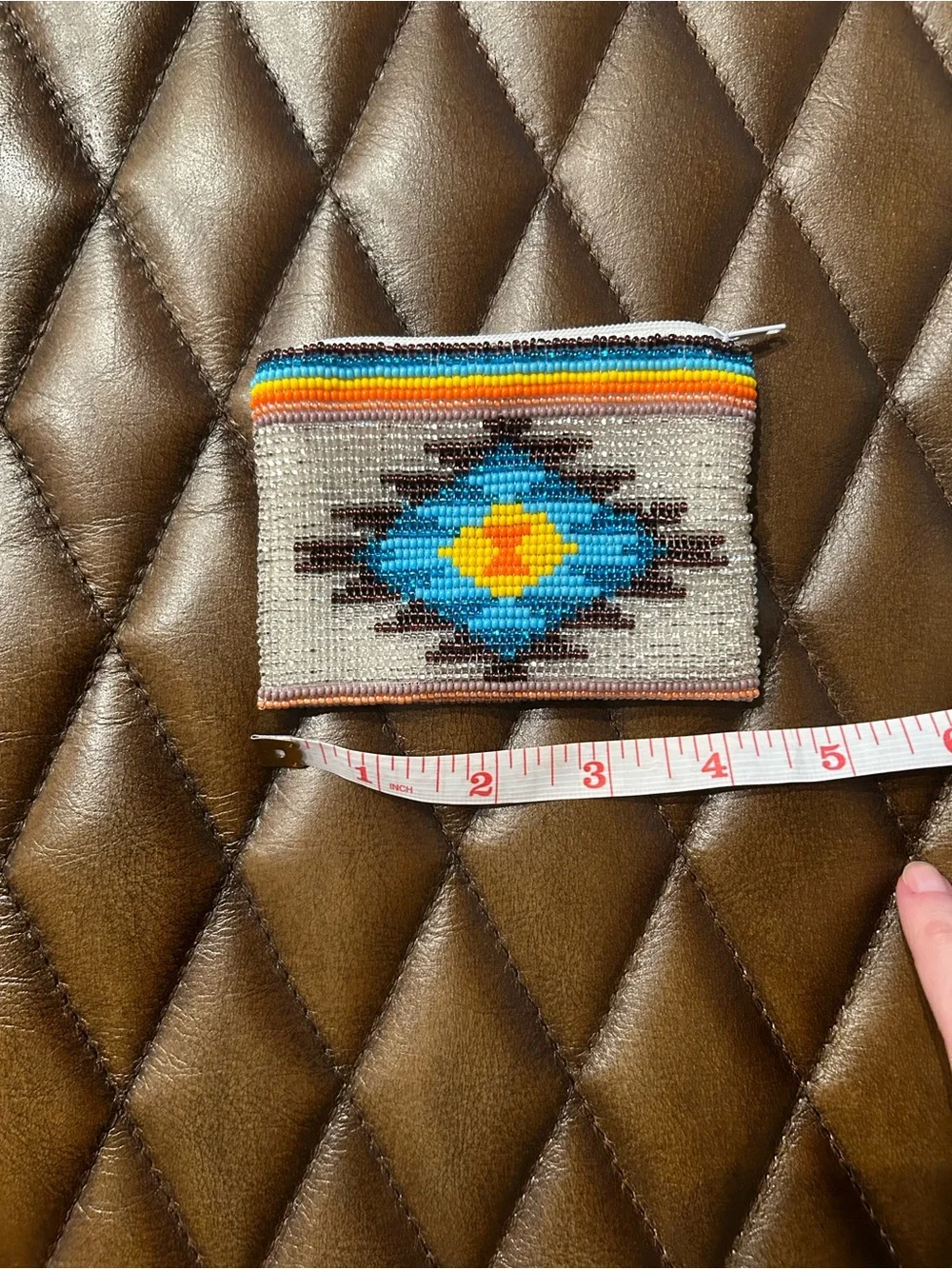 Beaded Native American Zip Coin Purse